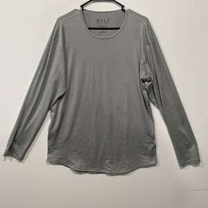 BYLT Premium Basics Mens Gray Long Sleeve Performance Shirt‎ Athletic Top